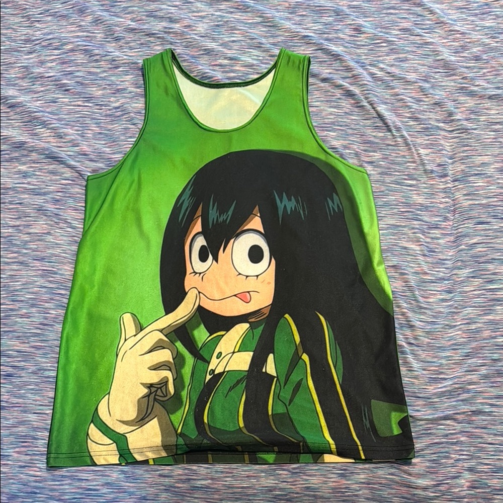 MHA Froppy Green and Black Anime Tank Top